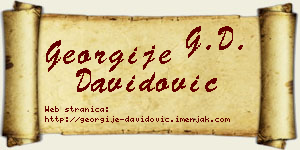 Georgije Davidović vizit kartica